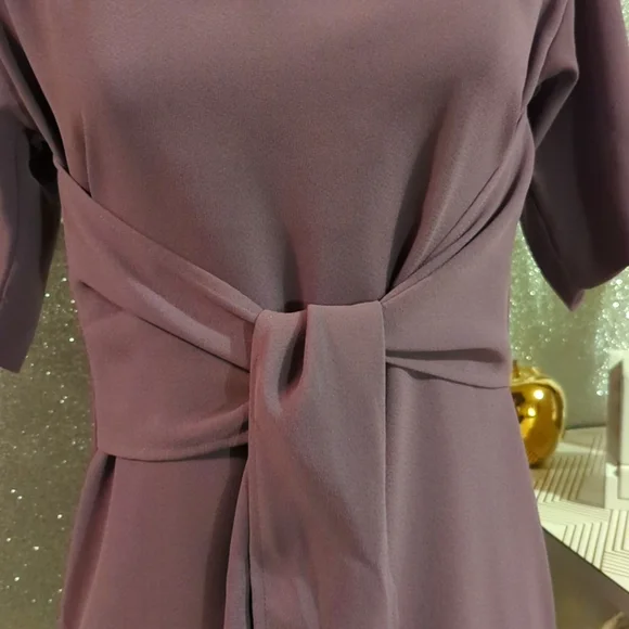 Lavender, Purple short-sleeved casual/formal, summer/fall wedding guest dress - Picture 8 of 11